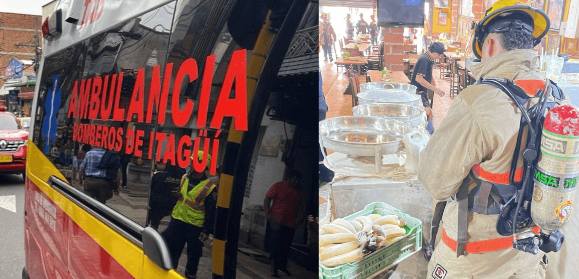 Tres heridos por incendio en un restaurante en Itagüí