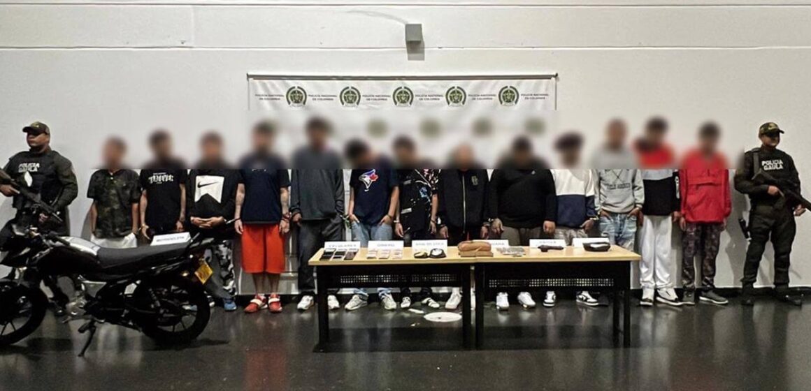 Capturan 13 extorsionistas del grupo delincuencial «El Tablazo» en Itagüí
