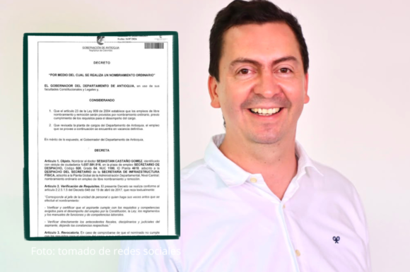 Sebastián Castaño es el secretario de Infraestructura de Antioquia