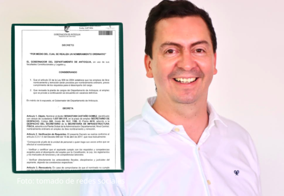 Sebastián Castaño es el secretario de Infraestructura de Antioquia